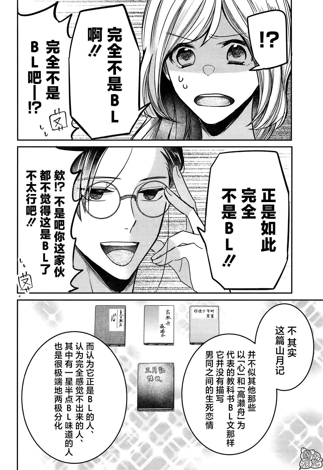 告诉我吧！BL调酒小哥！漫画,第7话『山月记』之BL论与非BL论！？2图