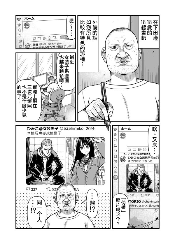 丑男对女装有兴趣的结果漫画,第1话1图