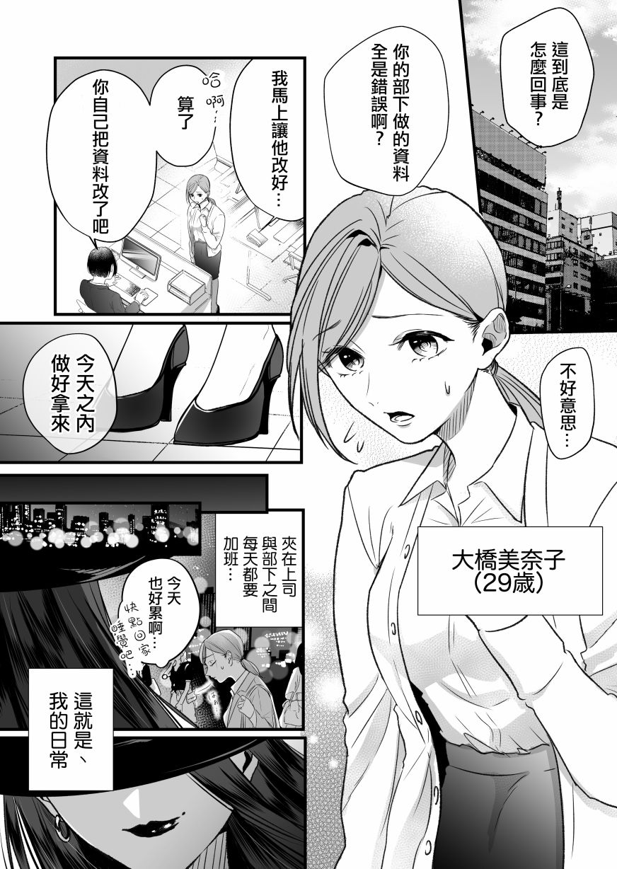 精疲力尽的女人被色气四溢的女人打了的故事漫画,短篇3图