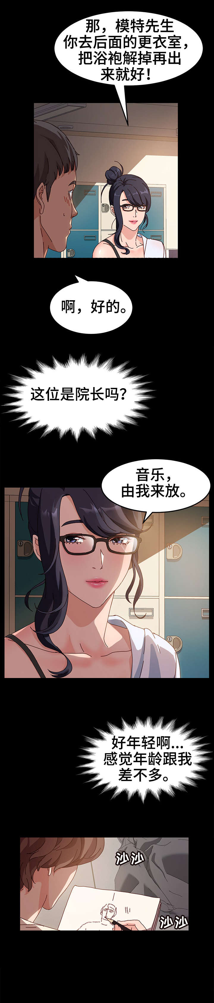 画室模特漫画,第2章：院长1图