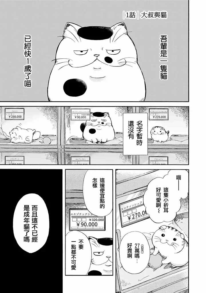 大叔与猫漫画,第1话1图