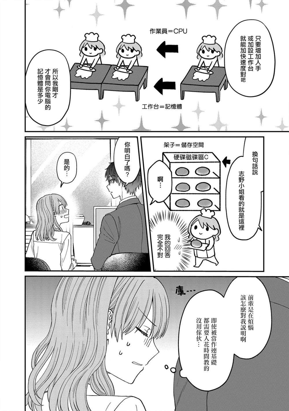 「能看懂」气氛的公司新人与板著脸的前辈漫画,第7话4图