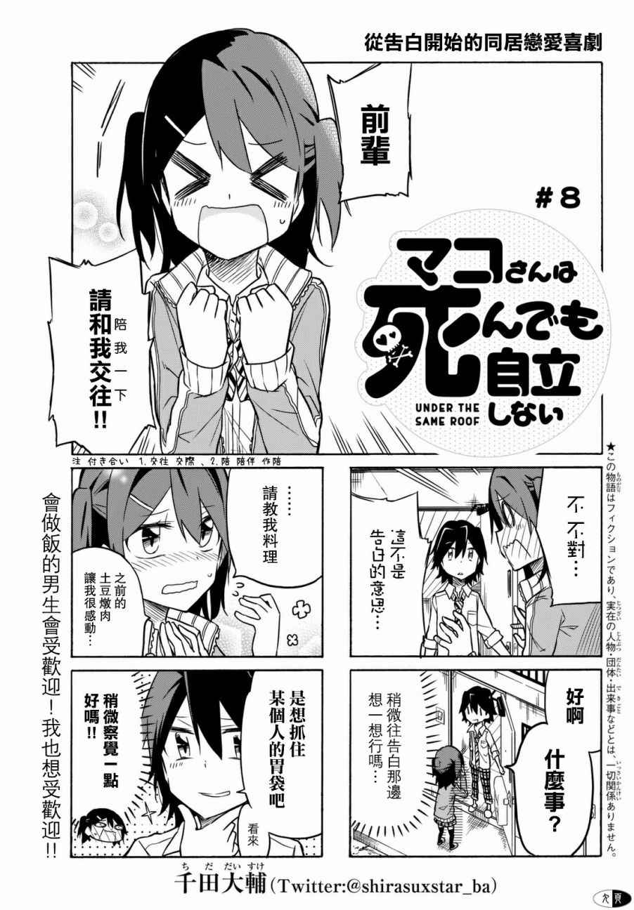 真子小姐她死都不想自立漫画,第8话1图