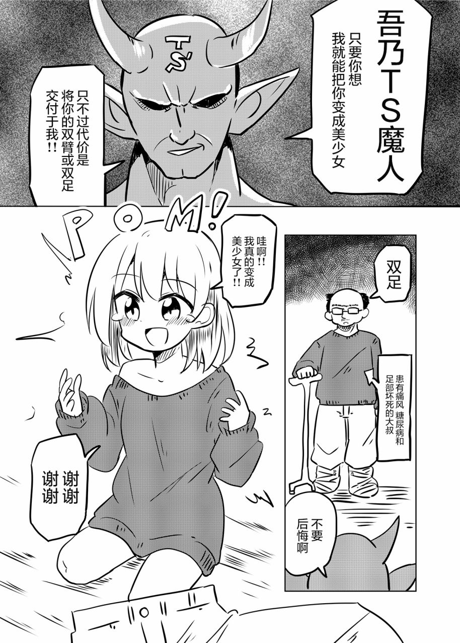 你愿意献祭双臂或双足，变成美少女吗漫画,第1话3图