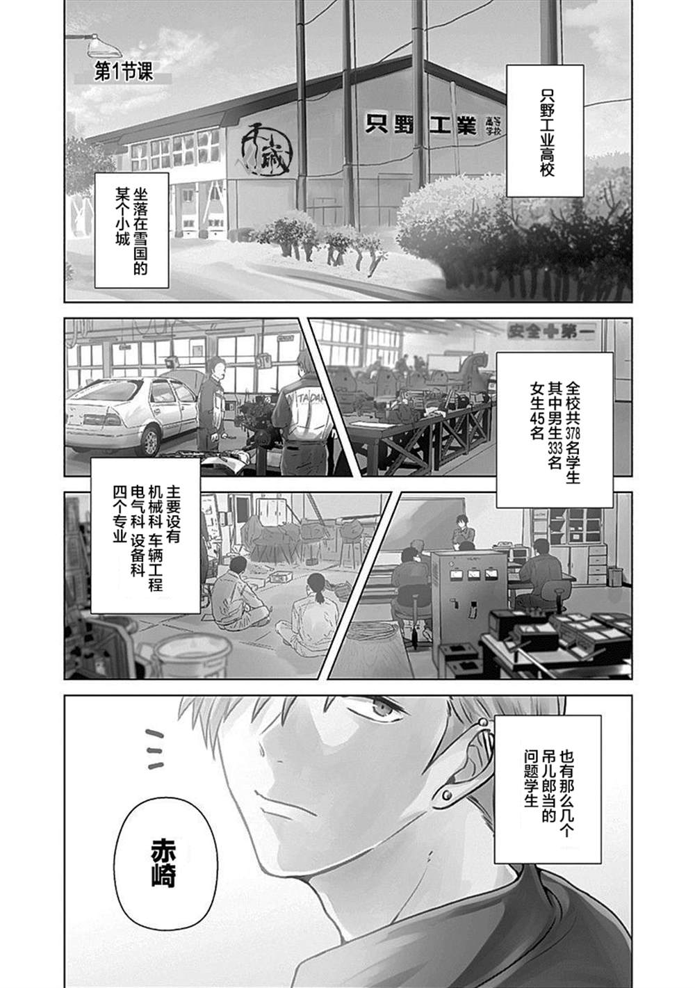 只野工业高中的日常漫画,第1话2图