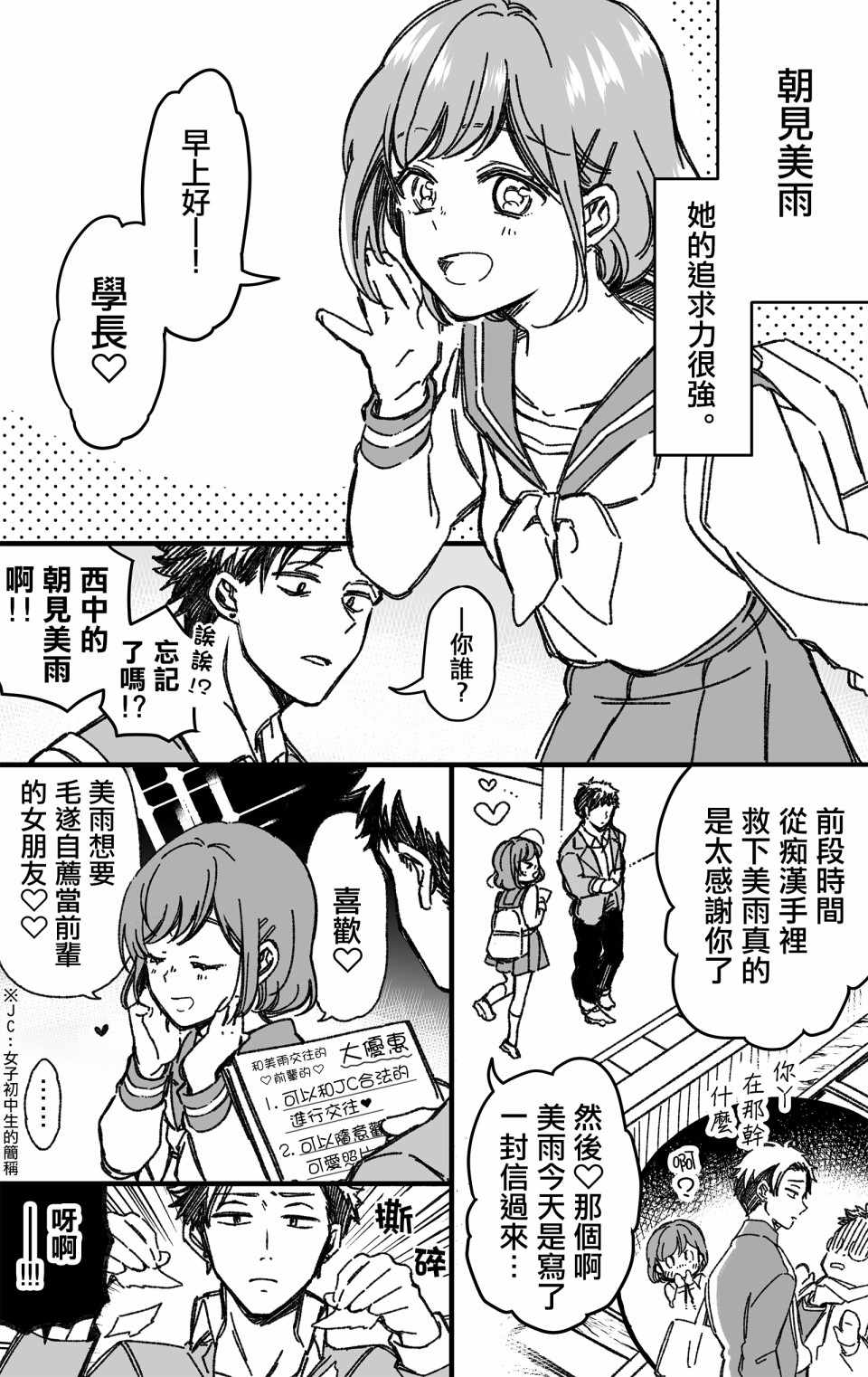 追求力很强的后辈的故事漫画,第1话1图