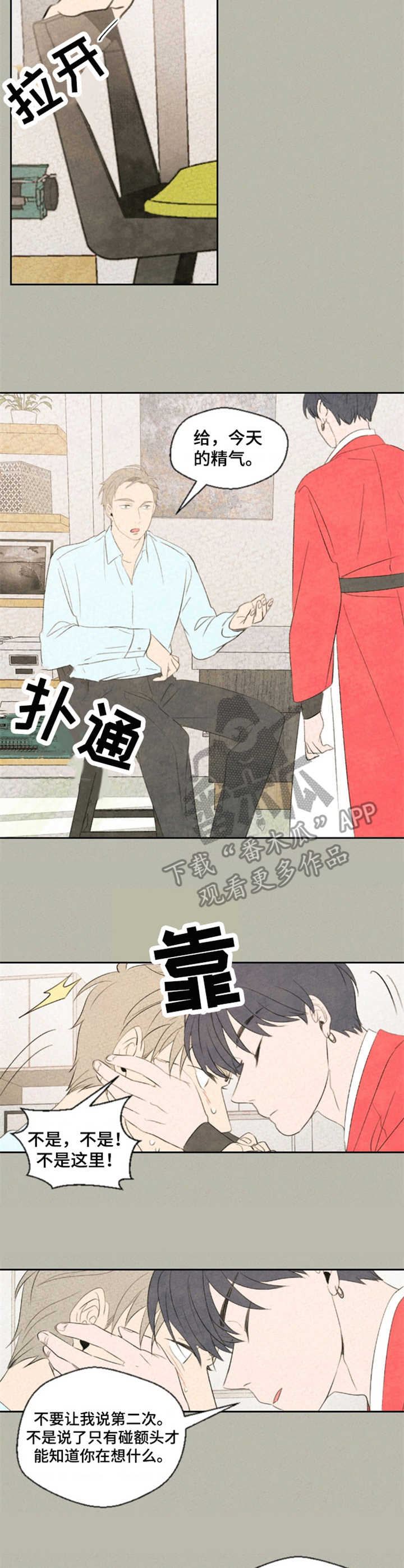 伴生灵物漫画,第9章：贴额头4图