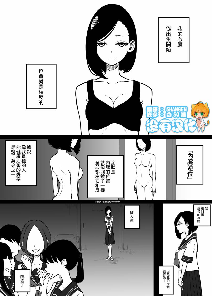 心脏位置颠倒的女孩的故事漫画,短篇1图