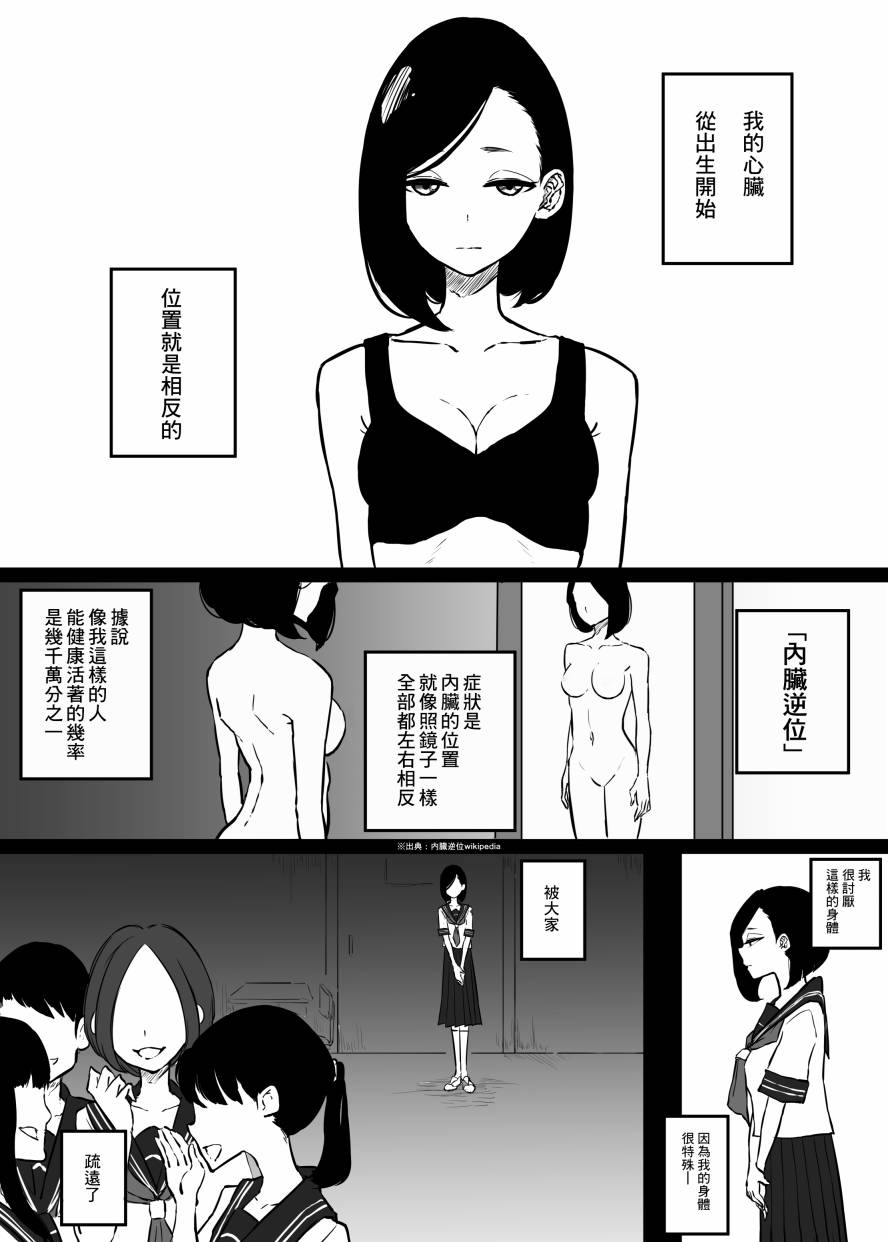 心脏位置颠倒的女孩的故事漫画,短篇2图