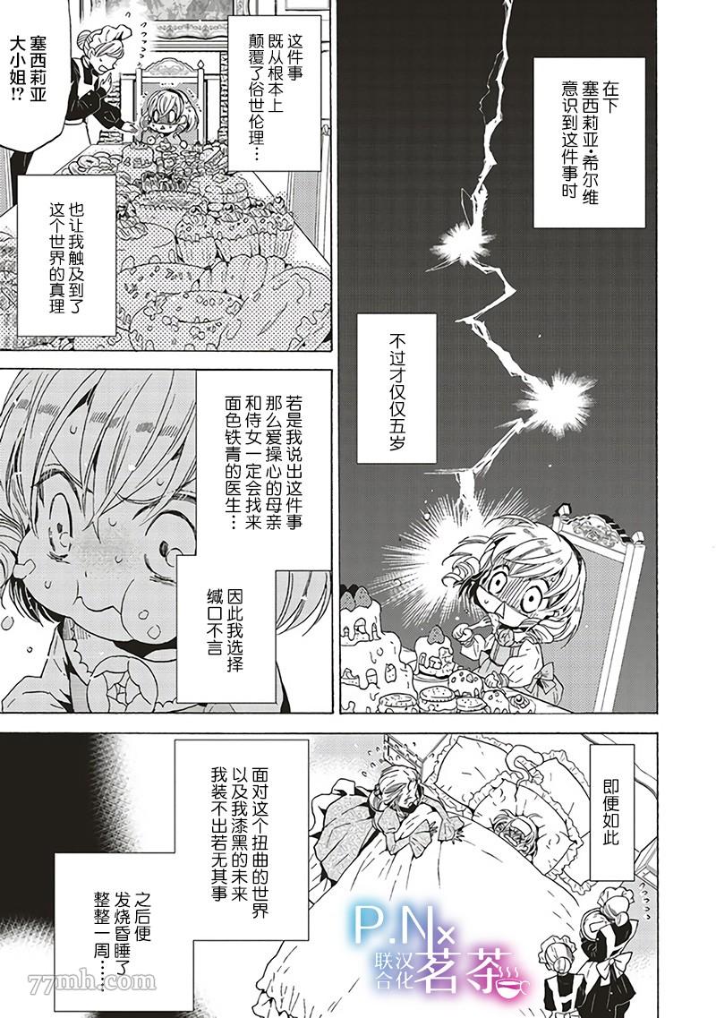 恶役千金、塞西莉亚?希尔维因为不想去死于是决定女扮男装。漫画,第1话3图