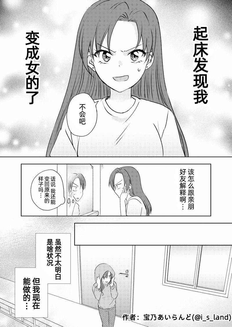 变成女生后试著调戏了一下同学漫画,第1话1图