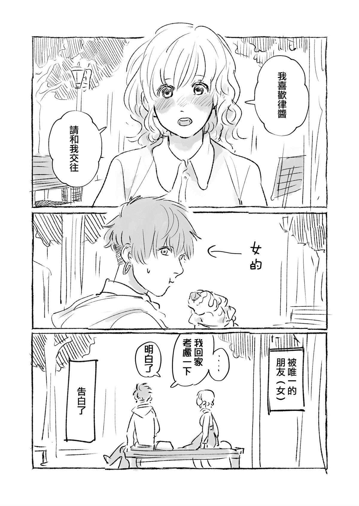 短发酷姐X软妹漫画,第1话2图