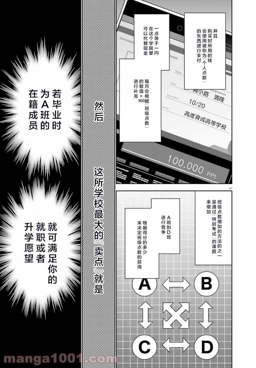 欢迎来到实力至上主义的教室 2年级篇漫画,第1话1图