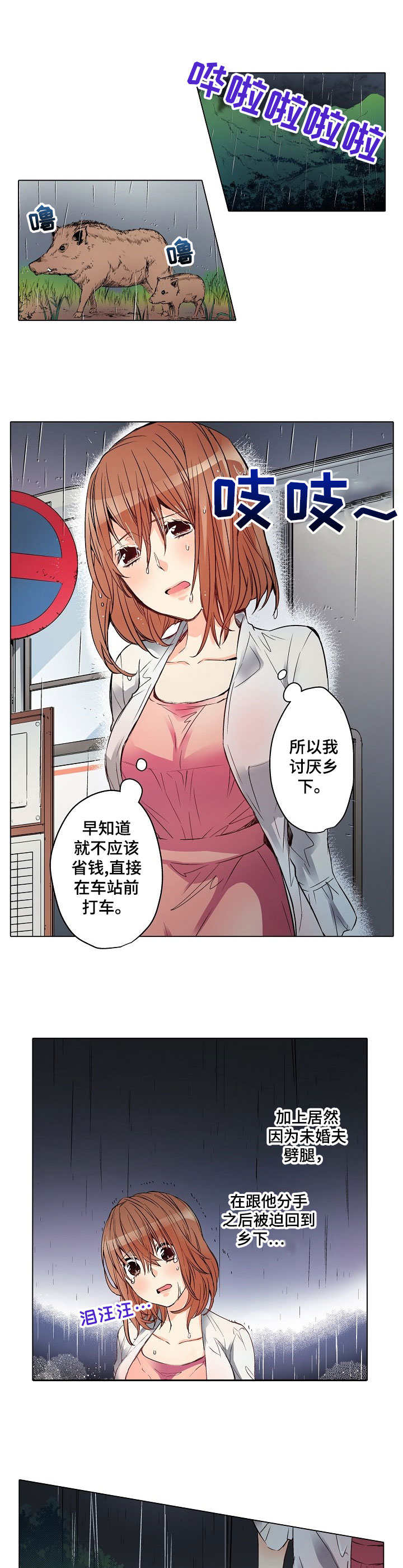 乡野大亨漫画,第1章：雨夜来客1图